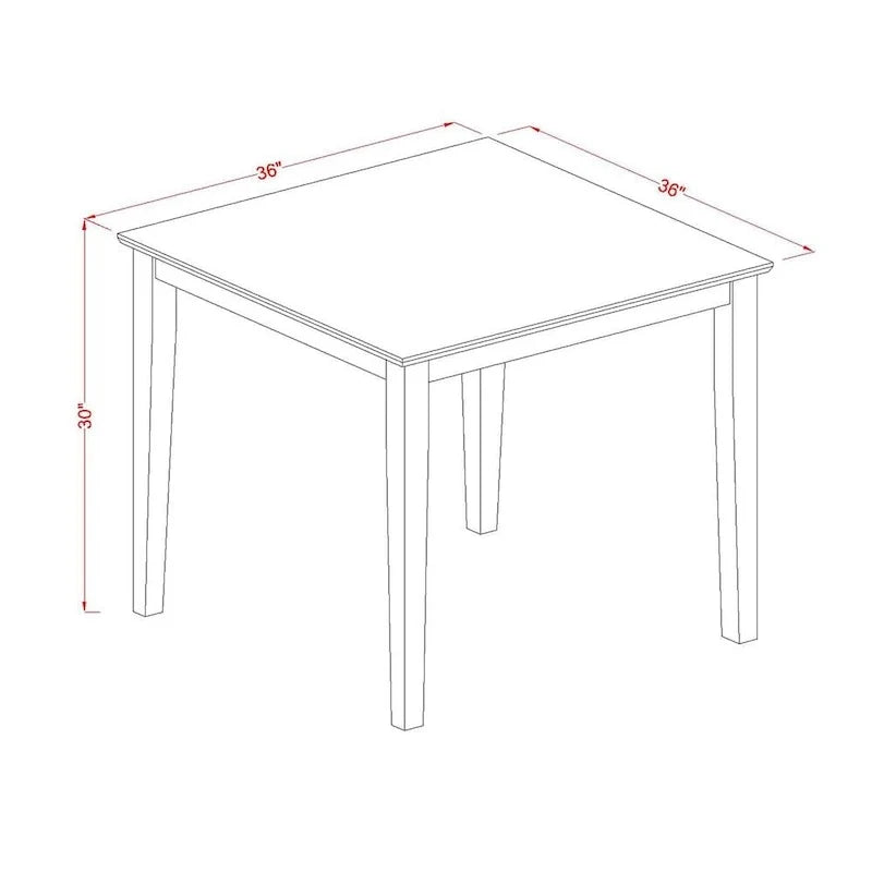 Ensemble de Salle à Manger East West Furniture comprenant une Table Carrée et des Chaises Rembourrées, Acajou (Options de Pièces)