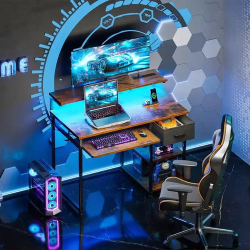 Bureau de 101,6 cm avec prises de courant