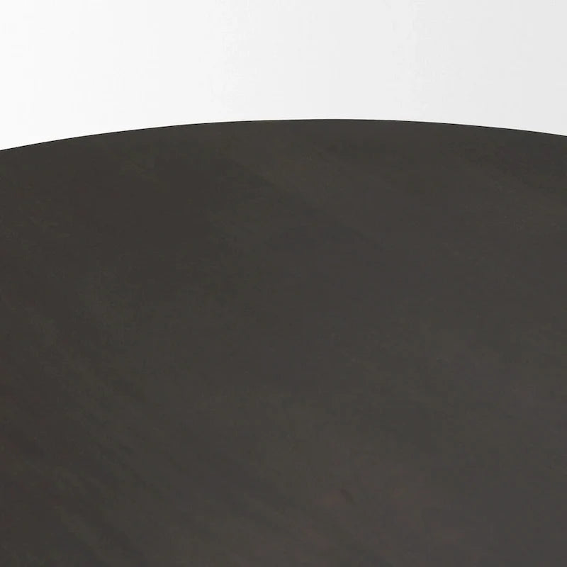 Table à manger Tarro ronde 60 en bois texturé espresso avec base géométrique - 60,0L x 60,0l x 30,0H