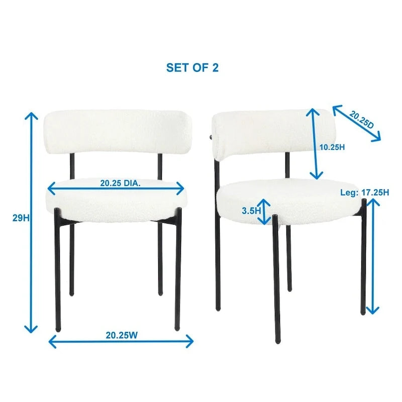 Ensemble de salle à manger rond 5 pièces, table de salle à manger à tréteaux avec 4 chaises en tissu bouclé