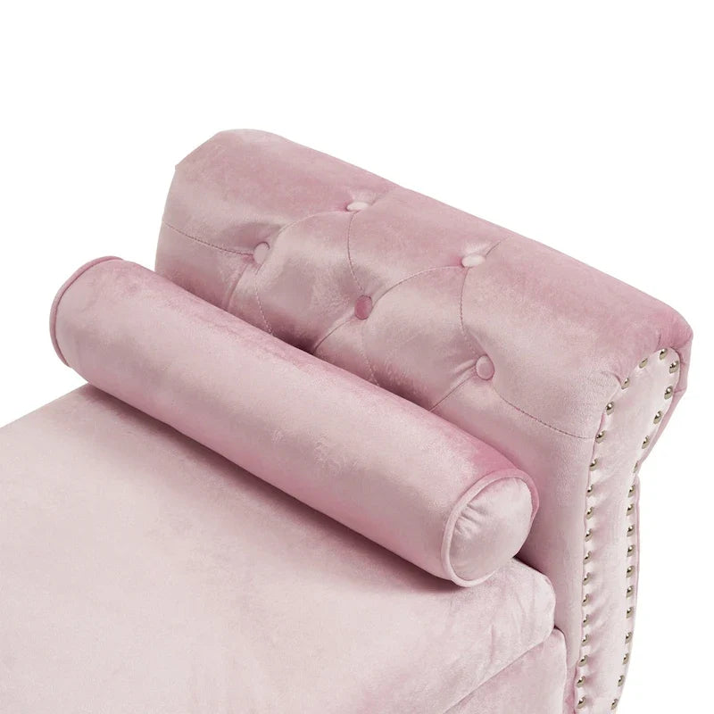 Banc ottoman de rangement multifonctionnel en velours traditionnel avec coussin